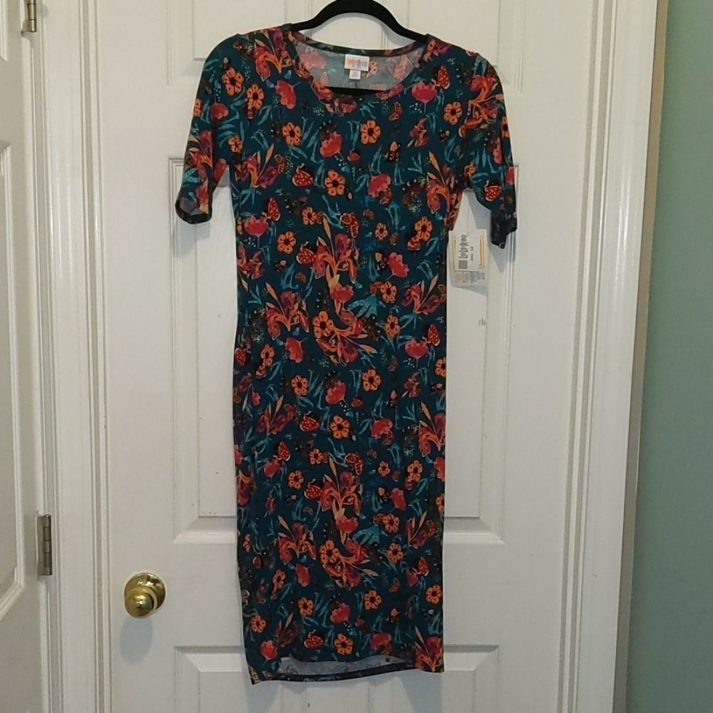 LulaRoe butterfly floral Julia Dress Sz XS NWT